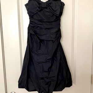 Kay Unger Strapless Black Dress with Bow Detail
